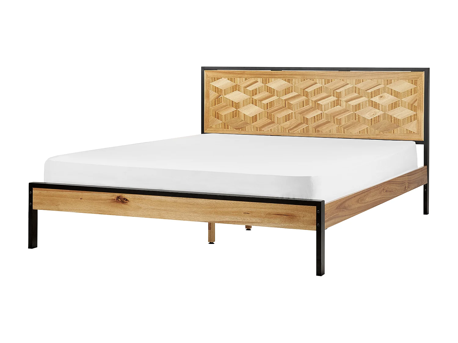 Lit avec sommier ERVILLERS 180 x 200 cm Acacia naturel