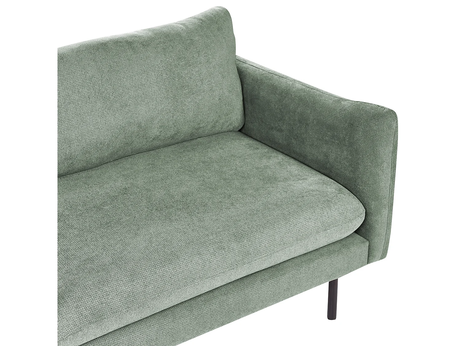 Canapé d'Angle à gauche Moderne 4 places Siège Rembourré en Tissu Chenille Vert Pieds Noirs Vinterbro