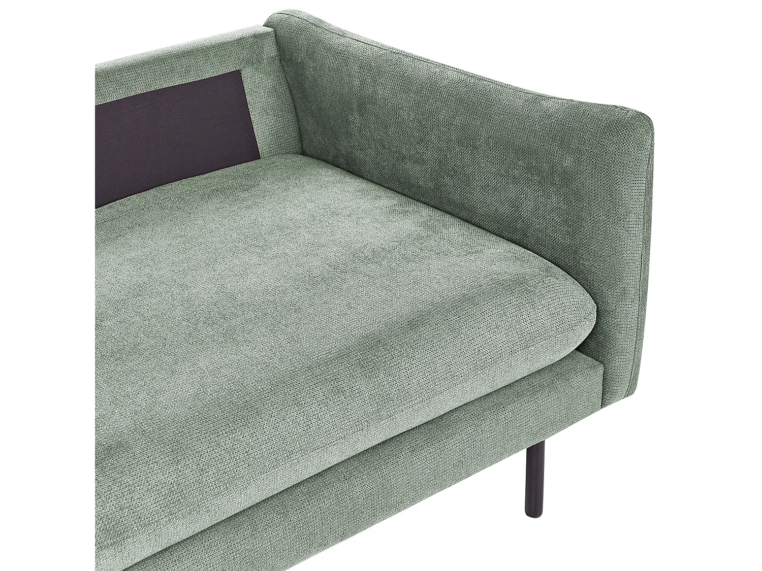 Canapé d'Angle à gauche Moderne 4 places Siège Rembourré en Tissu Chenille Vert Pieds Noirs Vinterbro