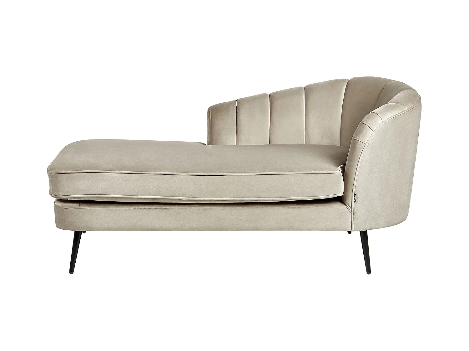 Divan côté gauche en velours beige ALLIER