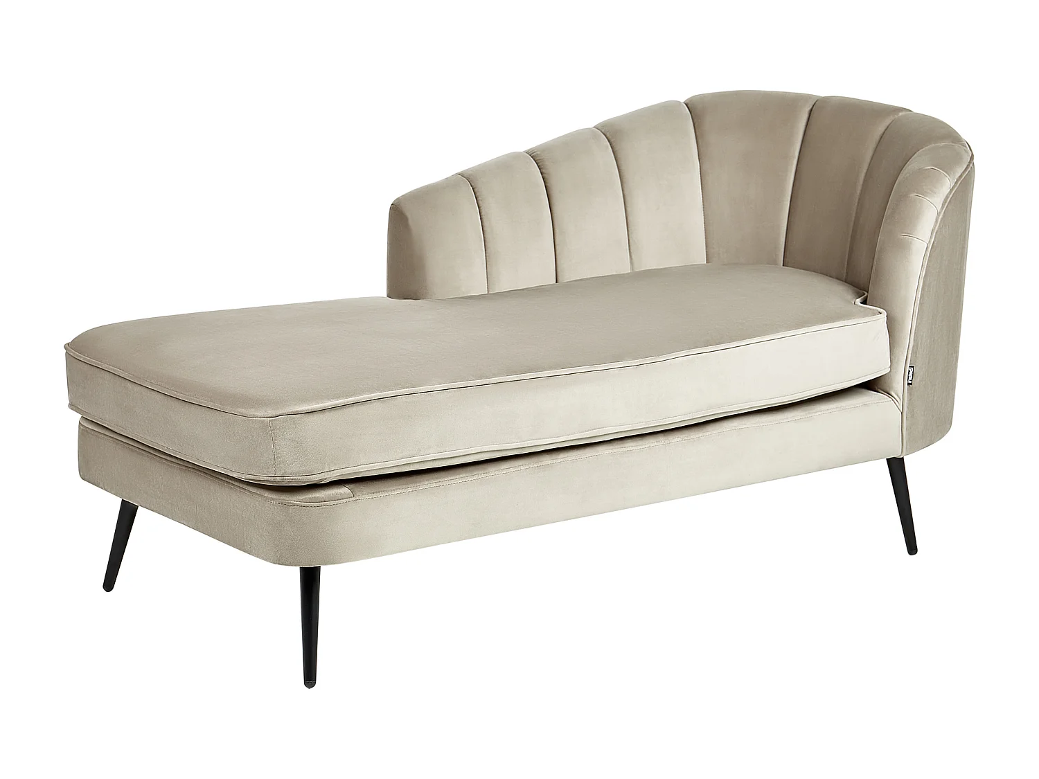 Divan côté gauche en velours beige ALLIER