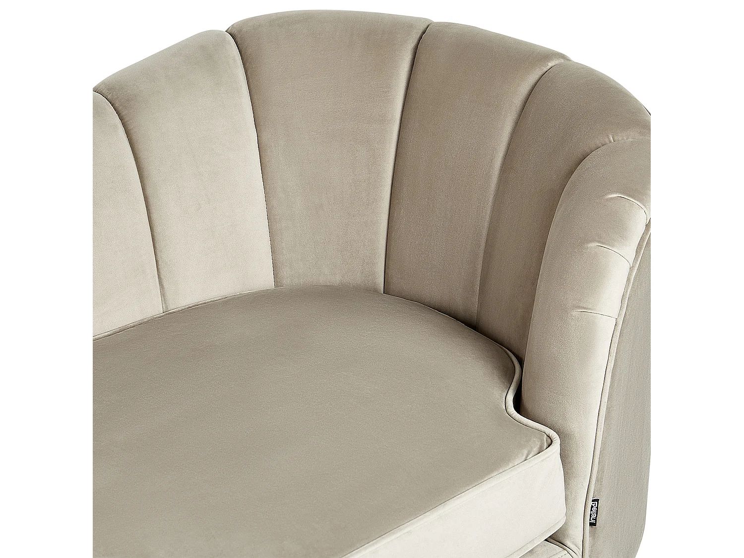 Divan côté gauche en velours beige ALLIER