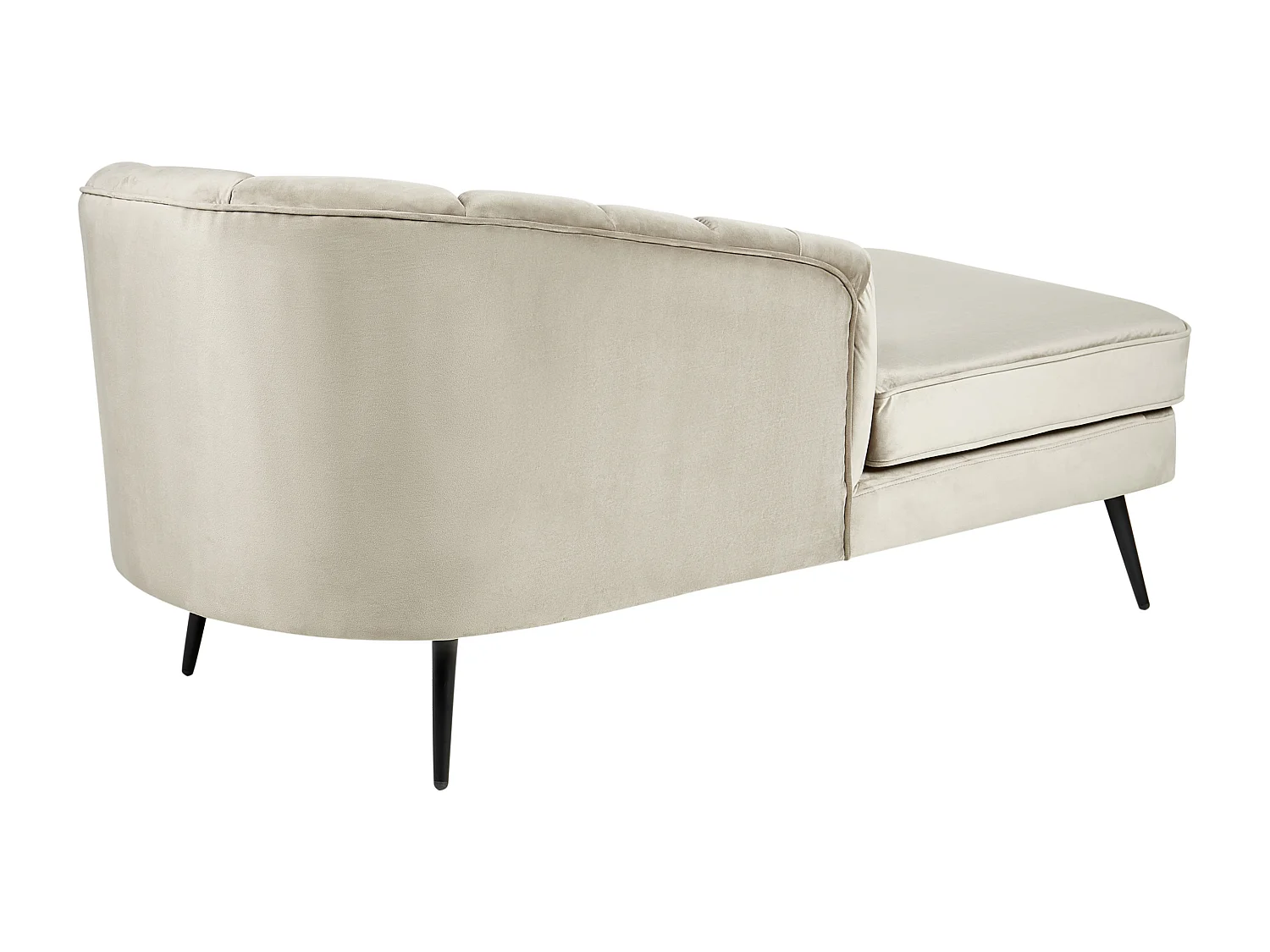 Rechtszijdige chaise longue ALLIER Fluweel Beige