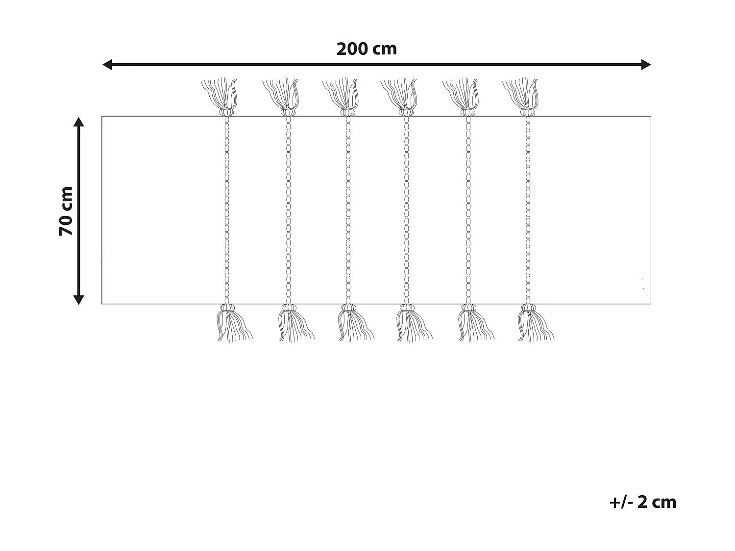 Vloerkleed jute beige 70 x 200 cm UZUNTA