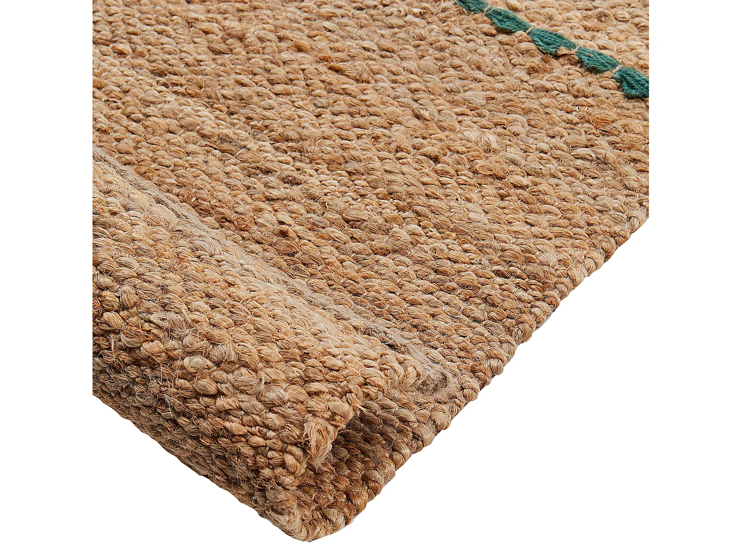 Teppich Jute beige rechteckig 70x200 cm geflochten Streifenmuster Boho-Stil Uzunta