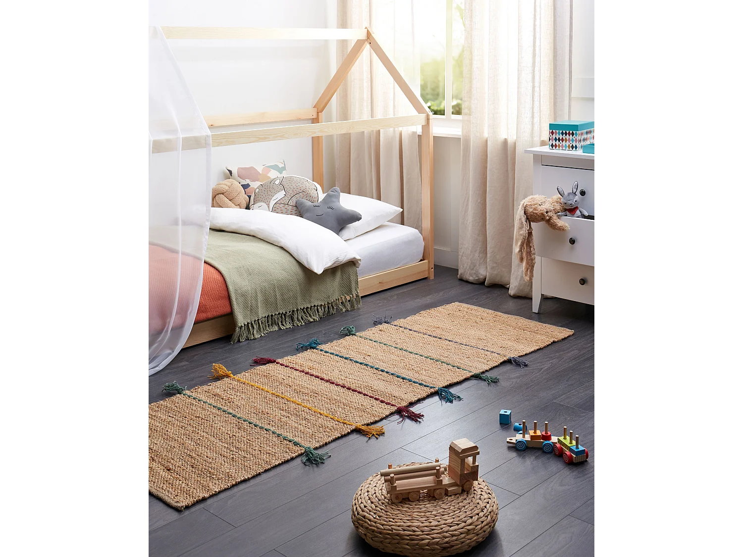 Teppich aus Jute 70 x 200 cm Beige UZUNTA