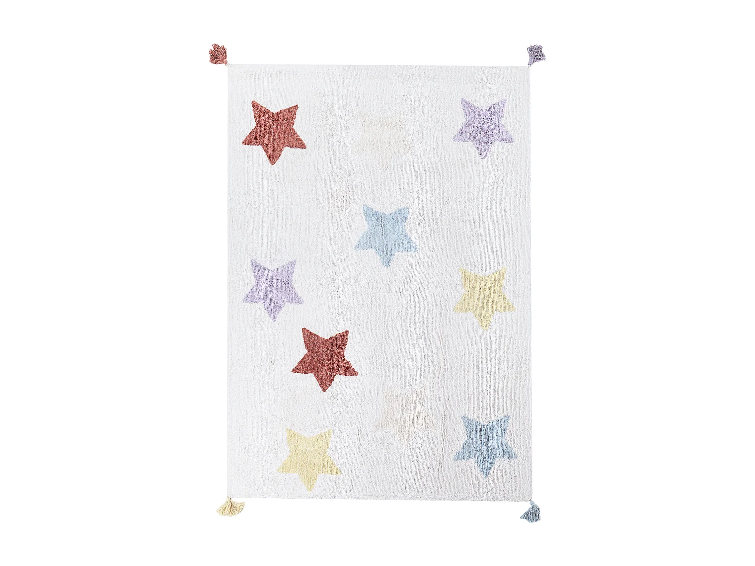 Kinderteppich aus Baumwolle Sterne 140 x 200 cm mehrfarbig MEREVI