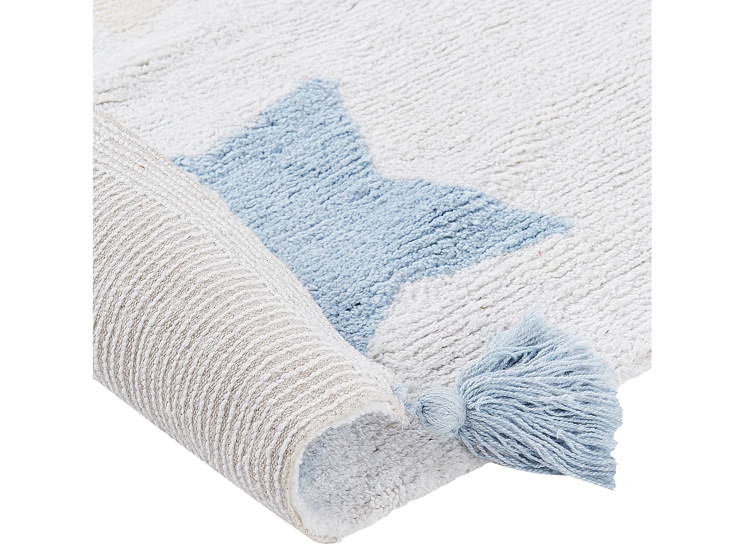 Kinderteppich aus Baumwolle Sterne 140 x 200 cm mehrfarbig MEREVI