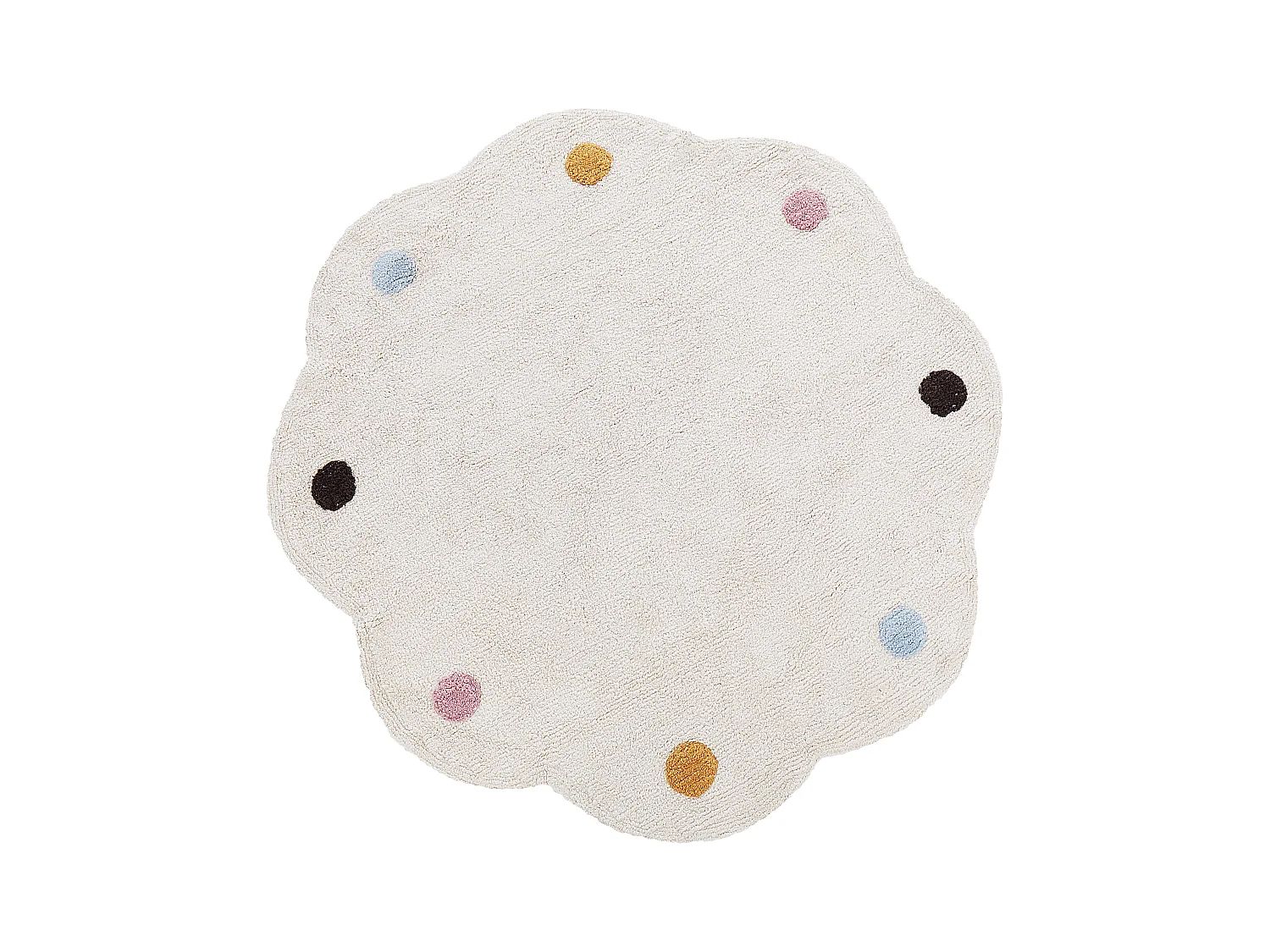 Tapete redondo em algodão creme ø 120 cm DUREVI