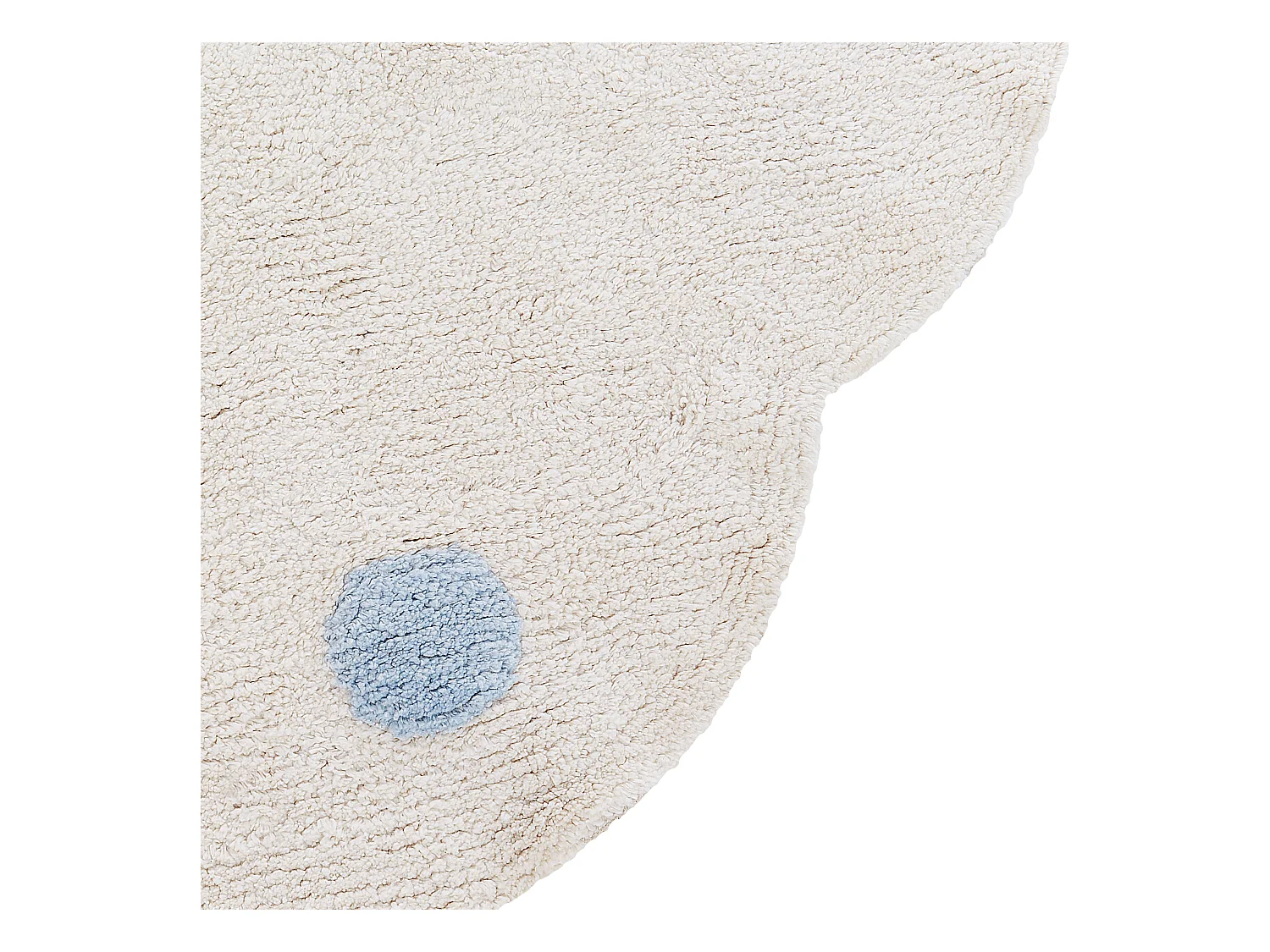 Teppich Baumwolle hellbeige ø 120 cm gepunktetes Muster Kurzflor DUREVI