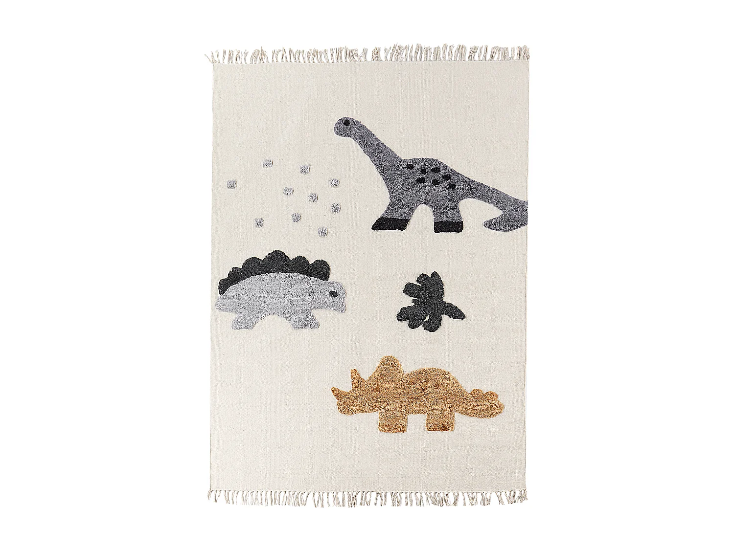Tapis enfant avec motif dinosaures en coton beige 140 x 200 cm GHARTA