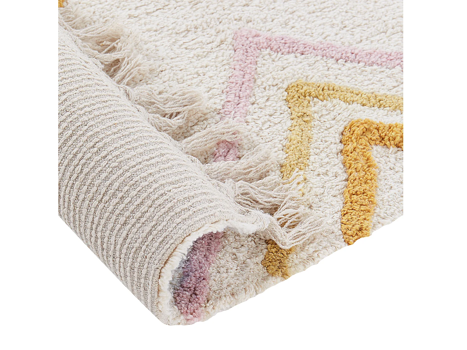 Tappeto cotone bianco sporco 140 x 200 cm LASHE