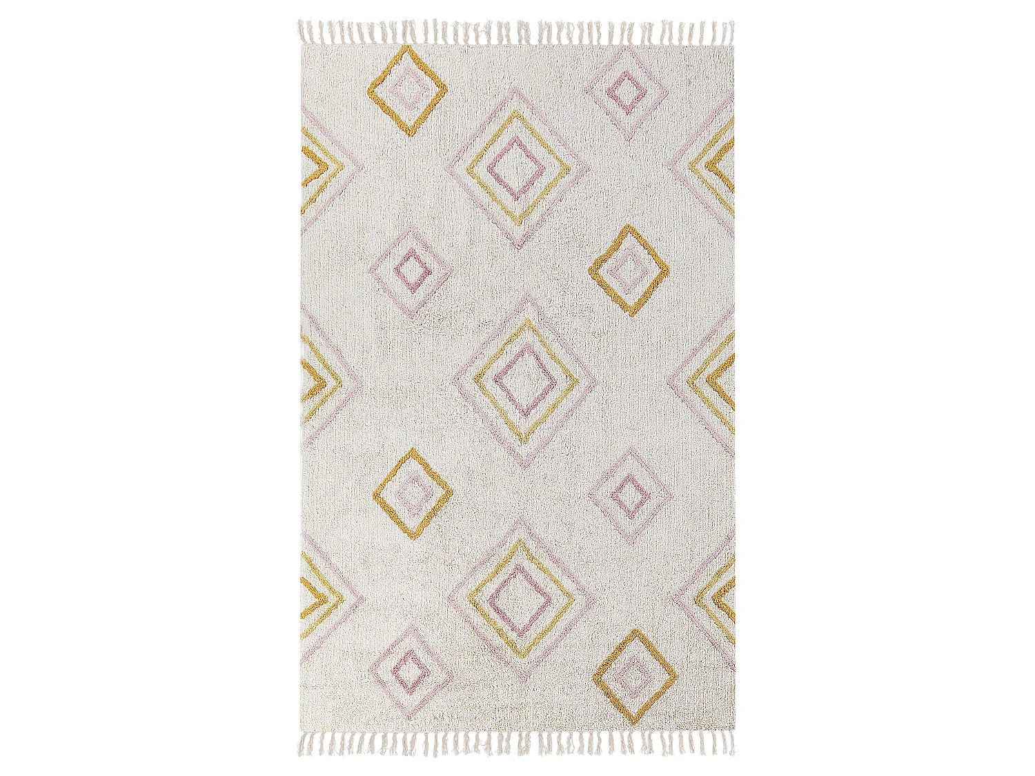 Tapis 140 x 200 cm en coton blanc cassé LASHE