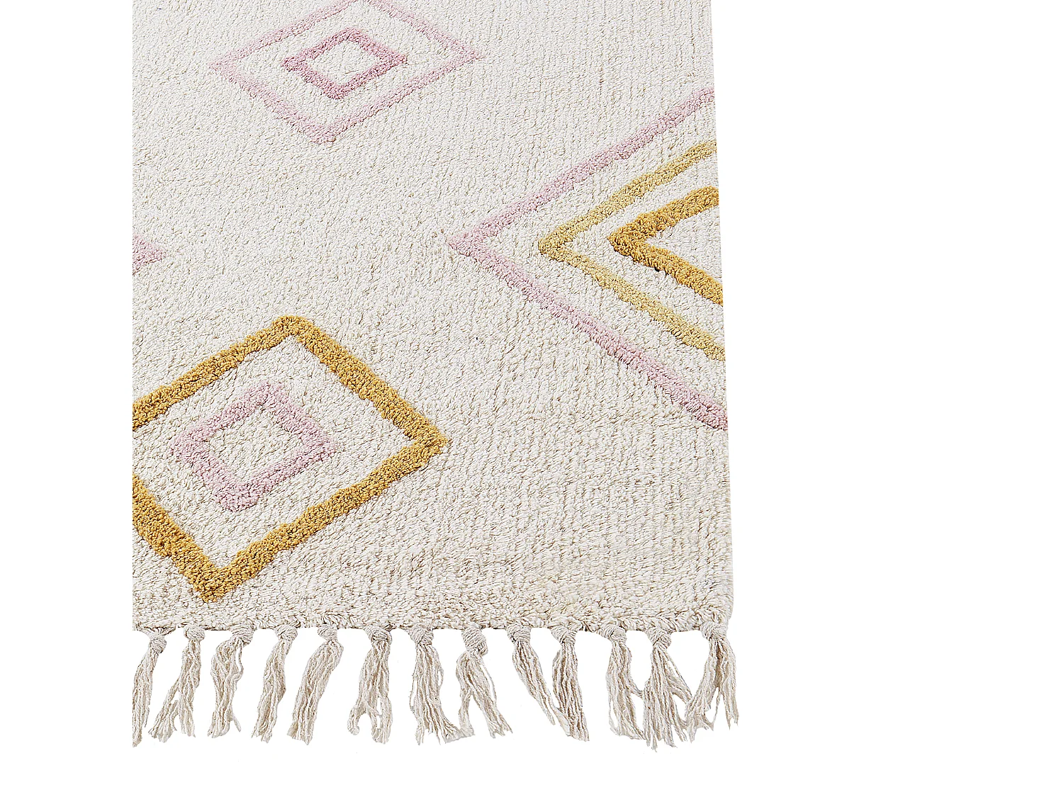 Tapis 140 x 200 cm en coton blanc cassé LASHE