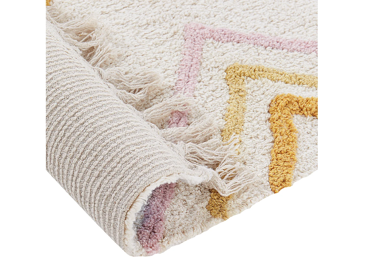 Tapis 140 x 200 cm en coton blanc cassé LASHE