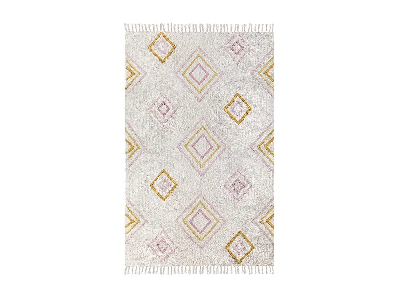 Tapis LASHE Blanc cassé 140 x 200 cm Coton