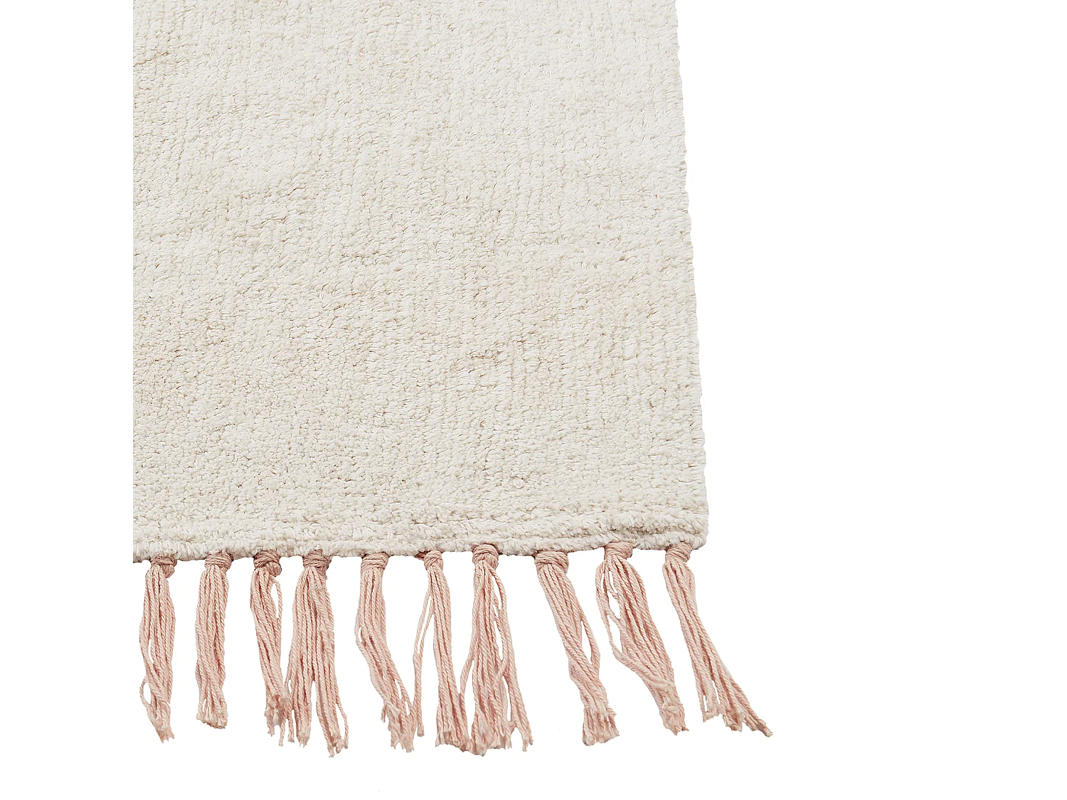 Tapis 140 x 200 en coton blanc cassé BAZALETI