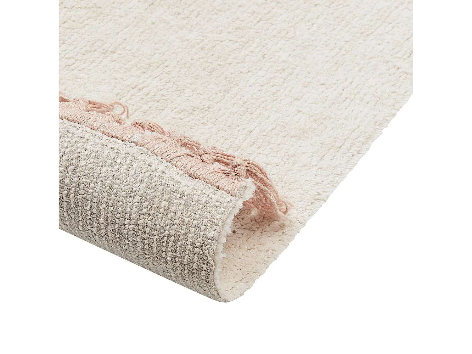 Tapis 140 x 200 en coton blanc cassé BAZALETI