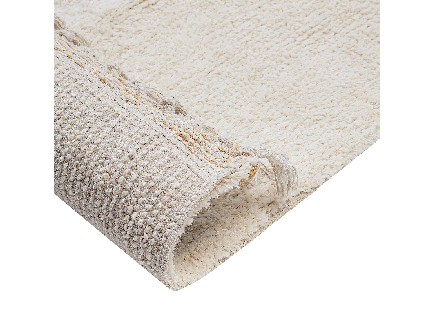 Vloerkleed katoen wit 140 x 200 cm KHIDARI