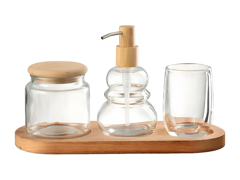 Lot de 4 Accessoires Salle de bain "Pure" 32cm Transparent