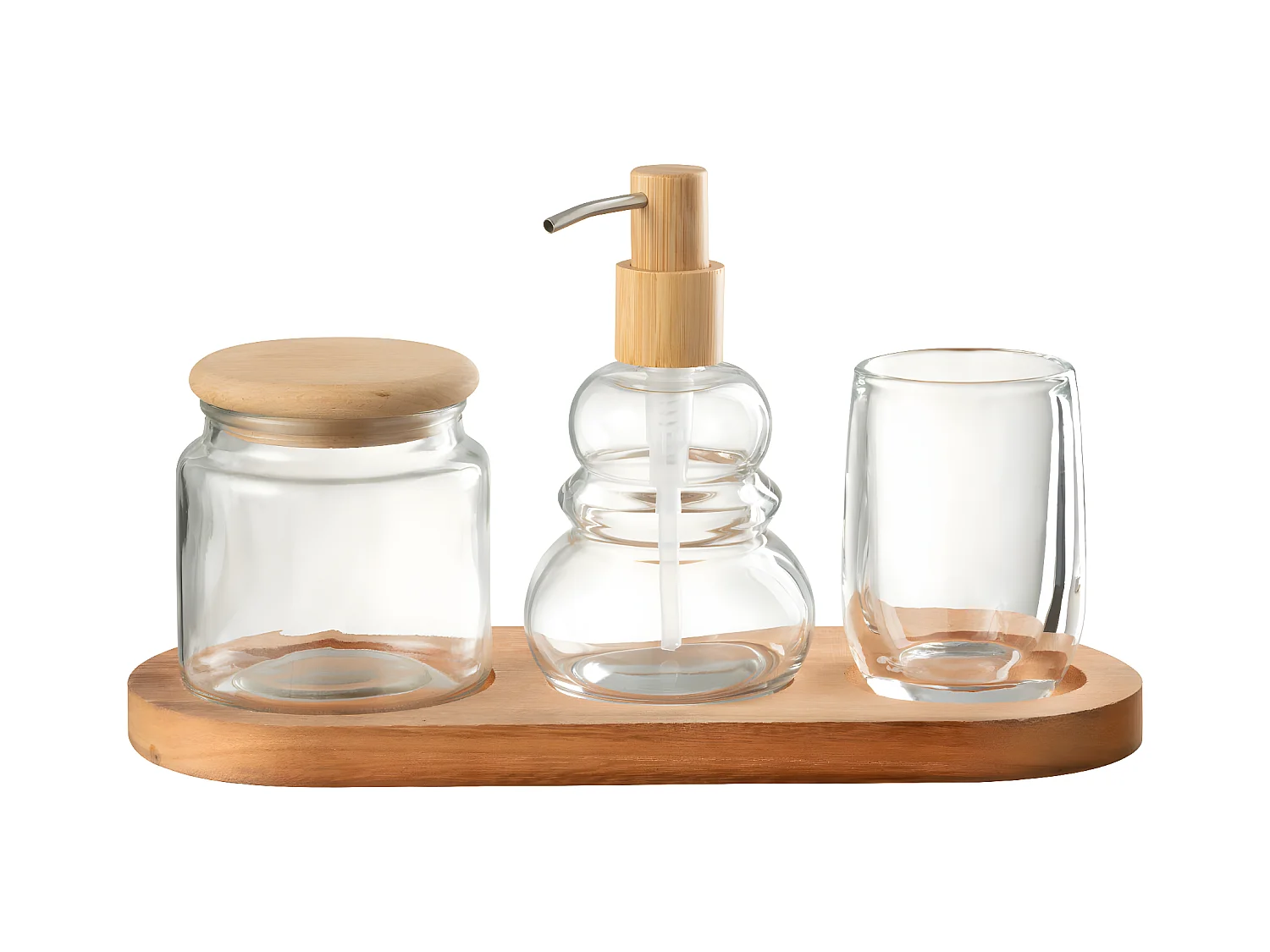 Lot de 4 Accessoires Salle de bain "Pure" 32cm Transparent
