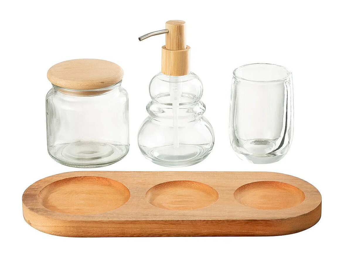 Lot de 4 Accessoires Salle de bain "Pure" 32cm Transparent