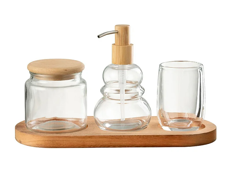 Lot de 4 Accessoires Salle de bain "Pure" 32cm Transparent