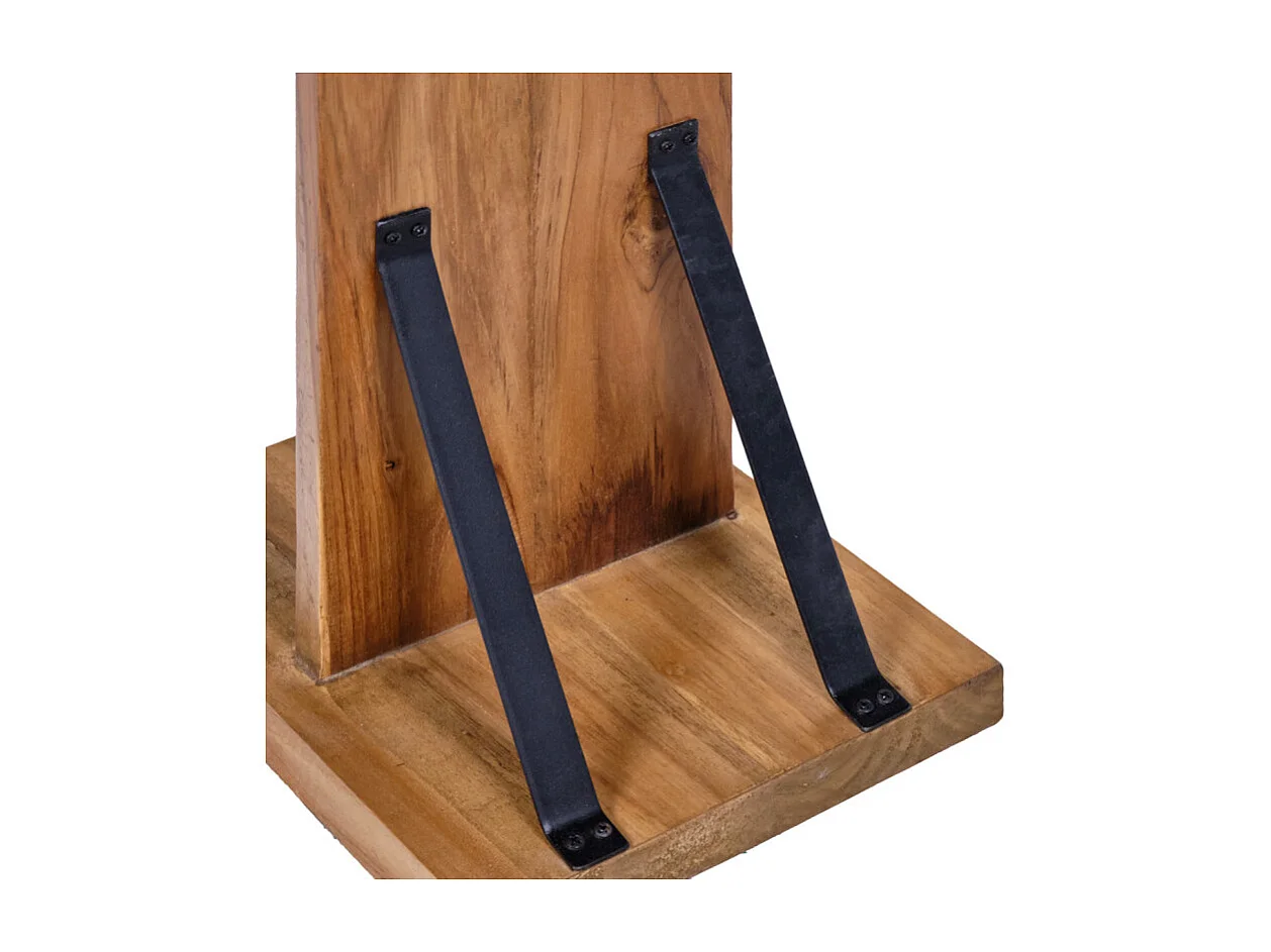 Porte bouteille H. 106 cm en bois de teck avec 4 supports métal - VINO