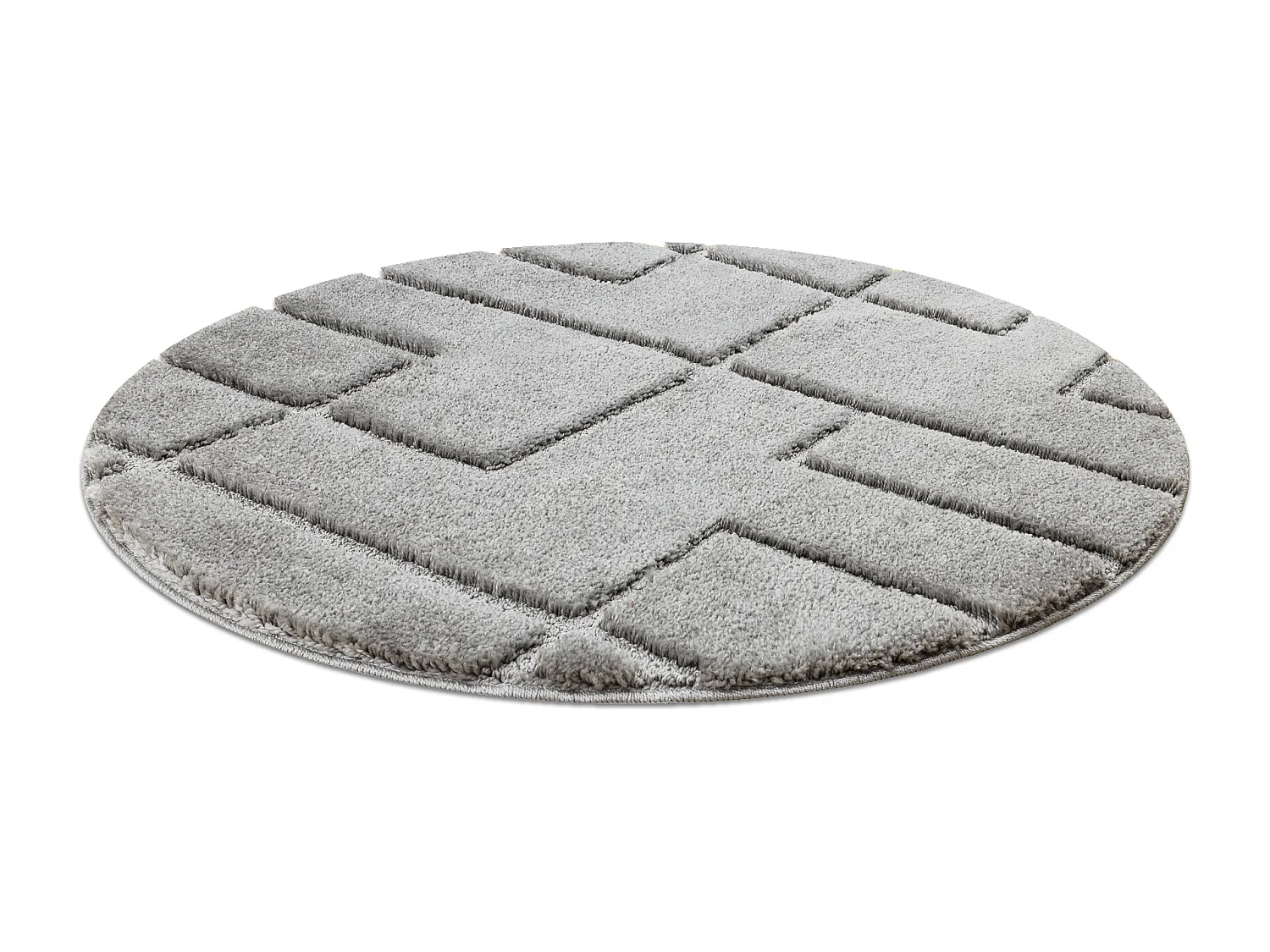 Badkamertapijt SUPREME cirkel LINES, lijnen, antislip, zacht - grijs cercle 100 cm