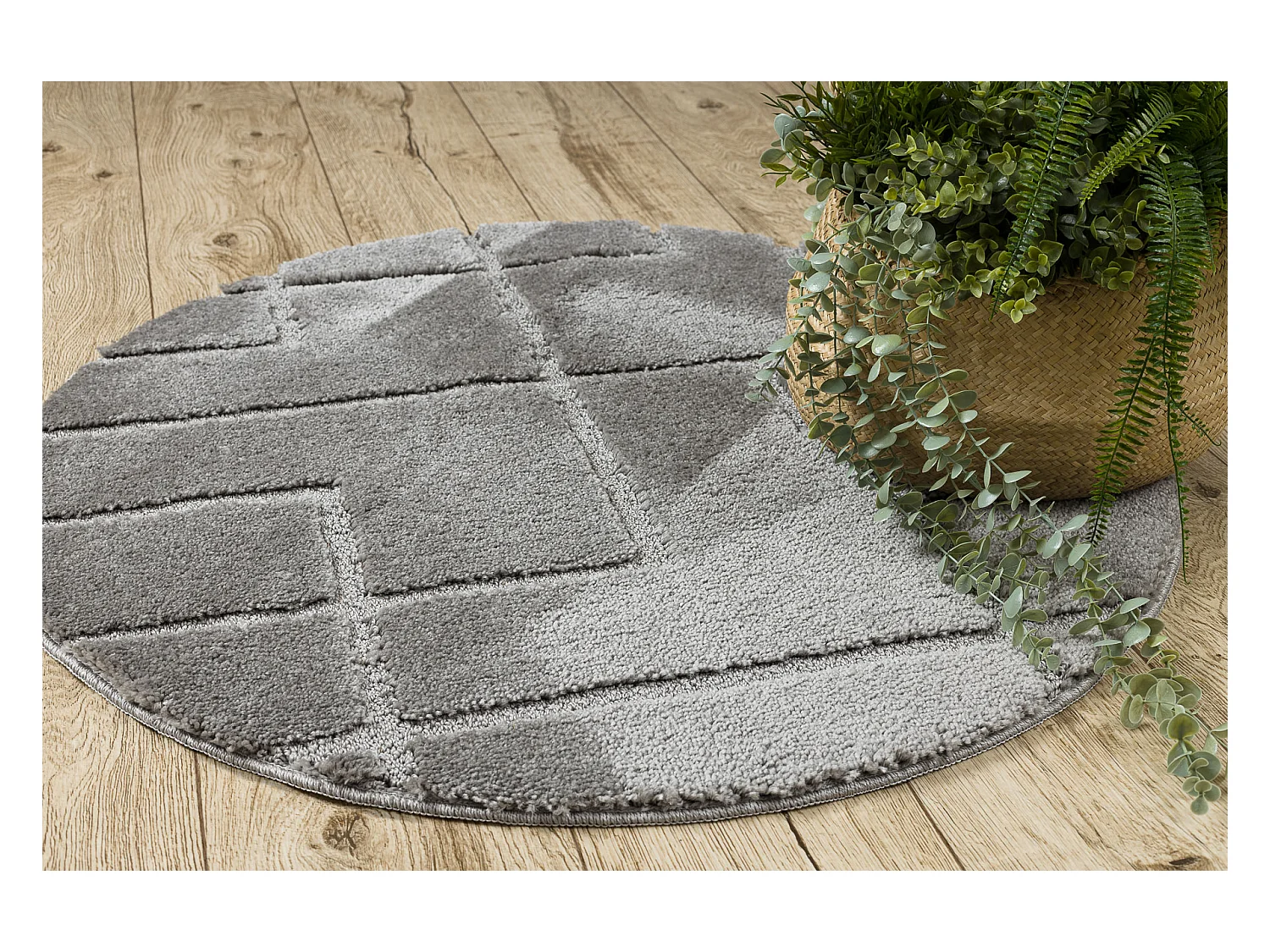 Dywan łazienkowy SUPREME koło LINES linie, antypoślizgowy, miękki  cercle 100 cm