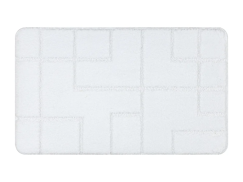 Badteppich SUPREME LINES, Linien, rutschfest, weich – weiß 50x80 cm