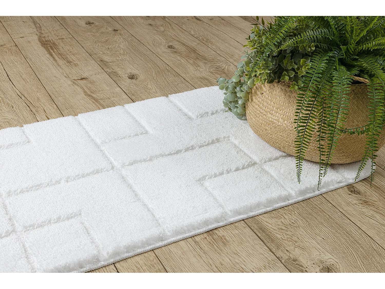 Tapete de banheiro SUPREME LINES, linhas, antiderrapante, macio - bran 50x80 cm