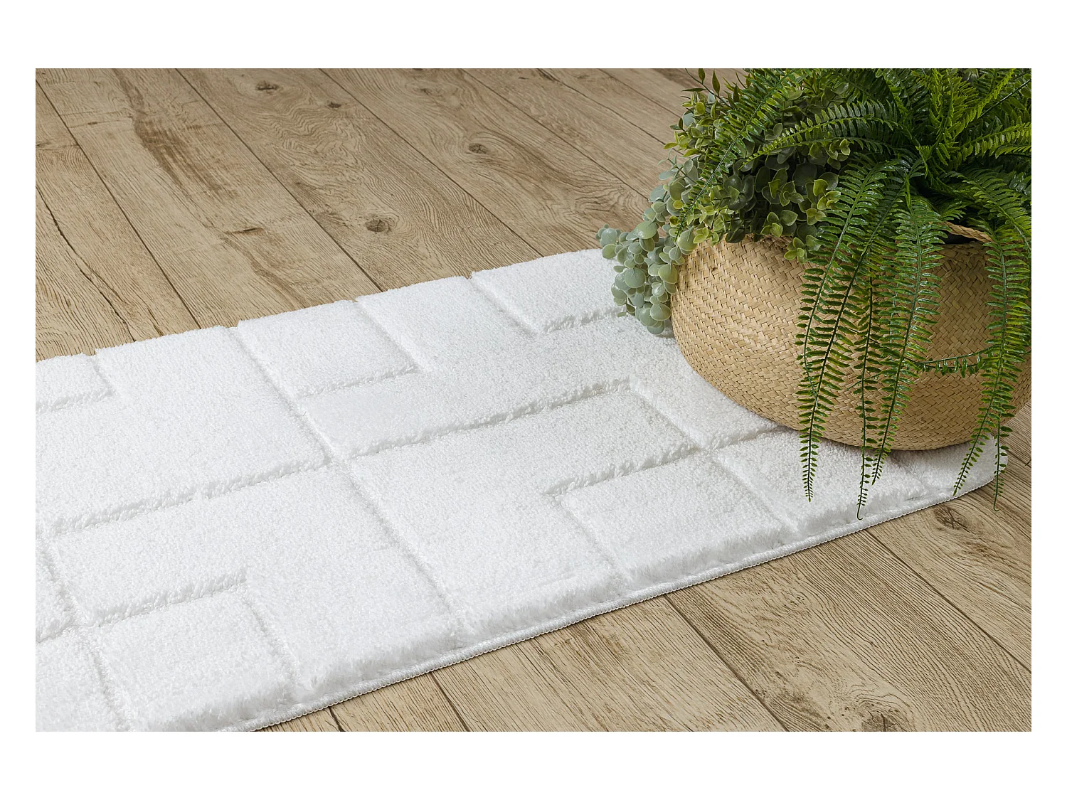 Dywan łazienkowy SUPREME LINES linie, antypoślizgowy, miękki - bia� 50x80 cm