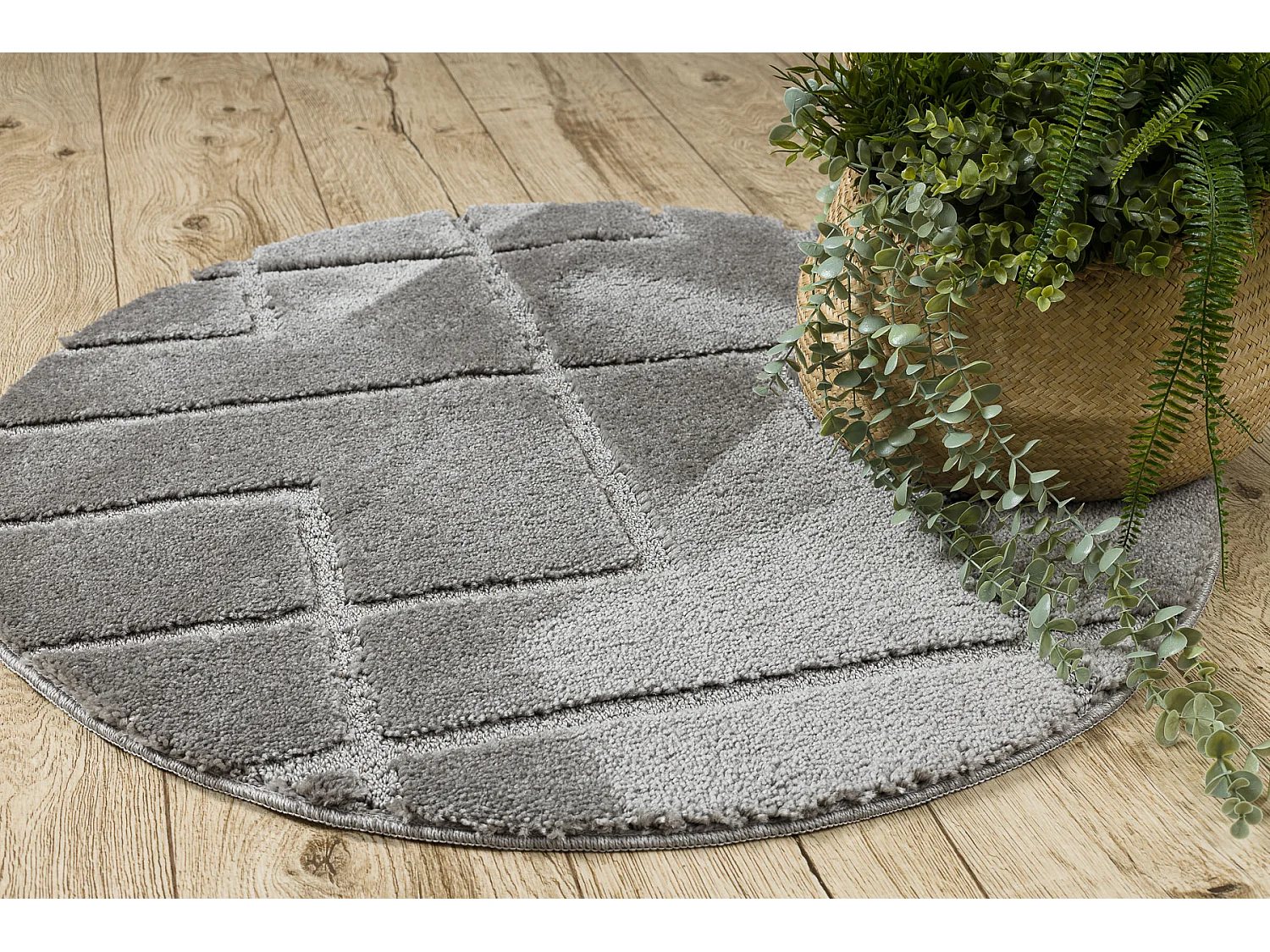 Badteppich SUPREME Kreis LINES, Linien, rutschfest, weich – grau cercle 67 cm