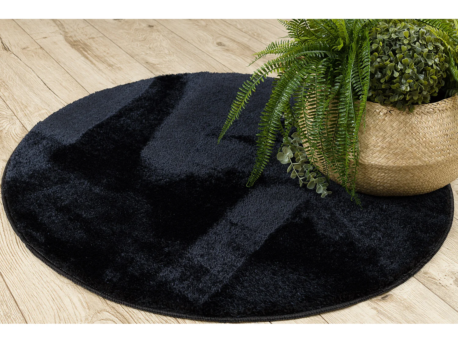 Badteppich SANTA Kreis eben, rutschfest, weich – schwarz cercle 100 cm