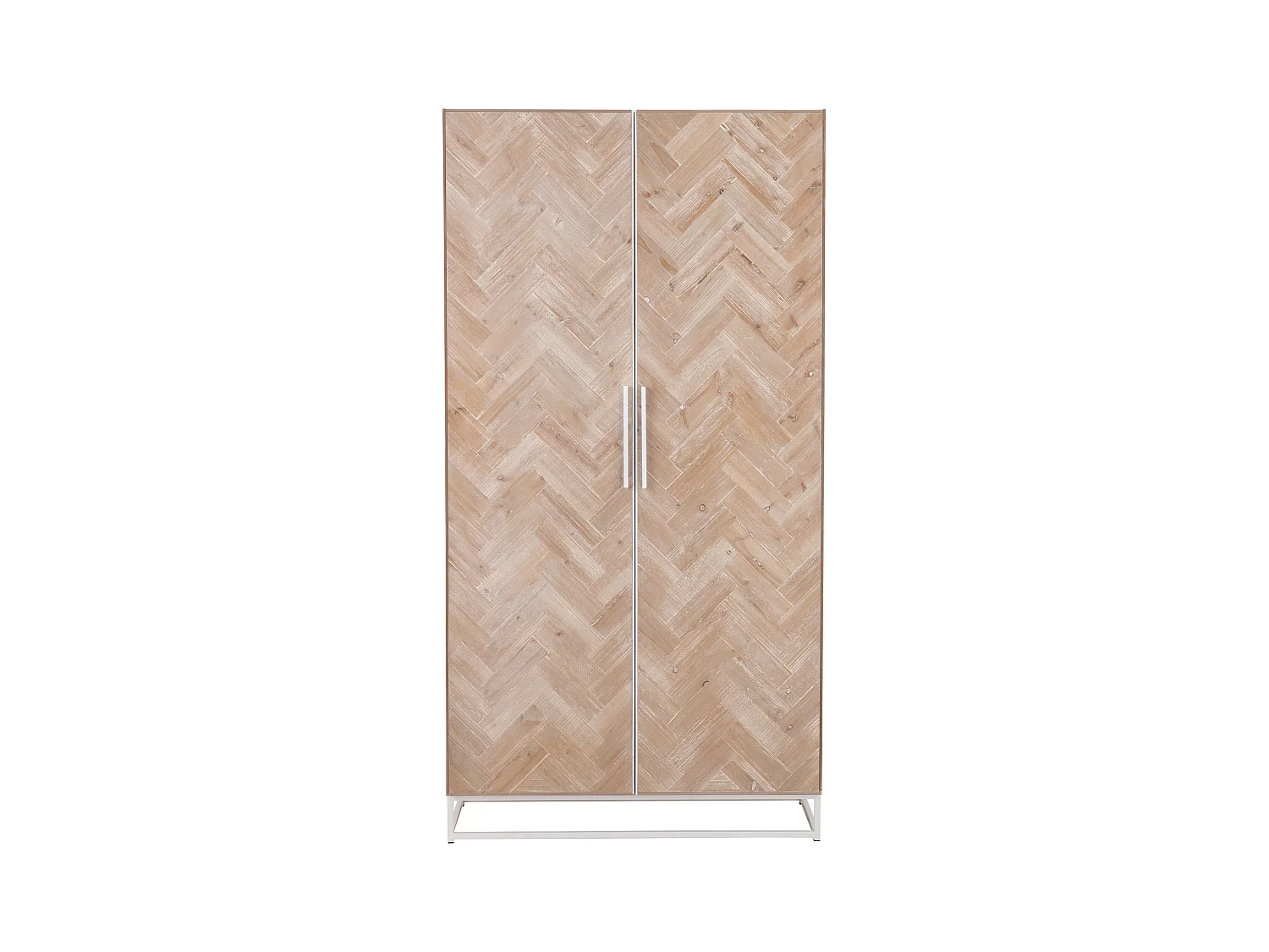 Armoire 2 Portes "Miraza" 185cm Naturel & Blanc