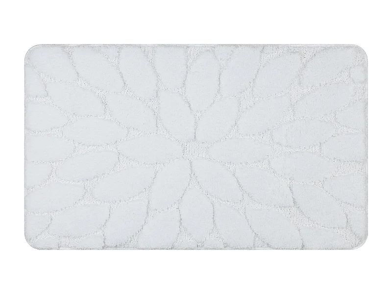 Badteppich SUPREME STONES, Steine, rutschfest, weich – weiß 60x100 cm