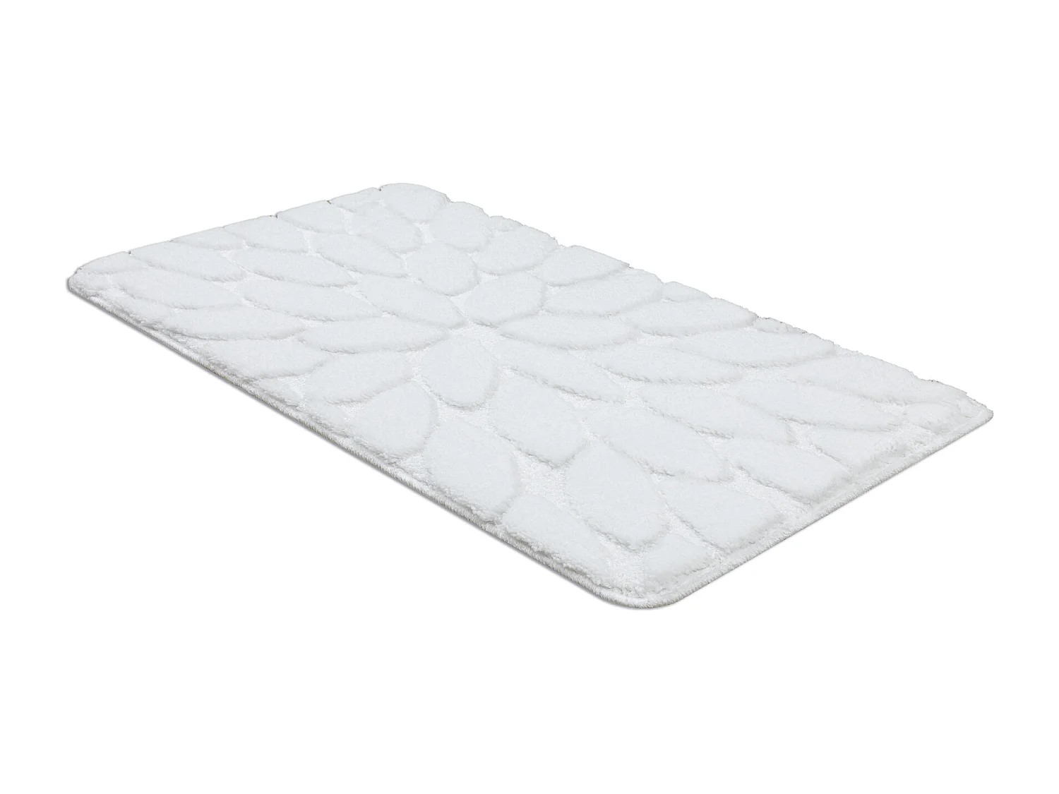 Badkamertapijt SUPREME STONES, stenen, antislip, zacht - wit 50x80 cm