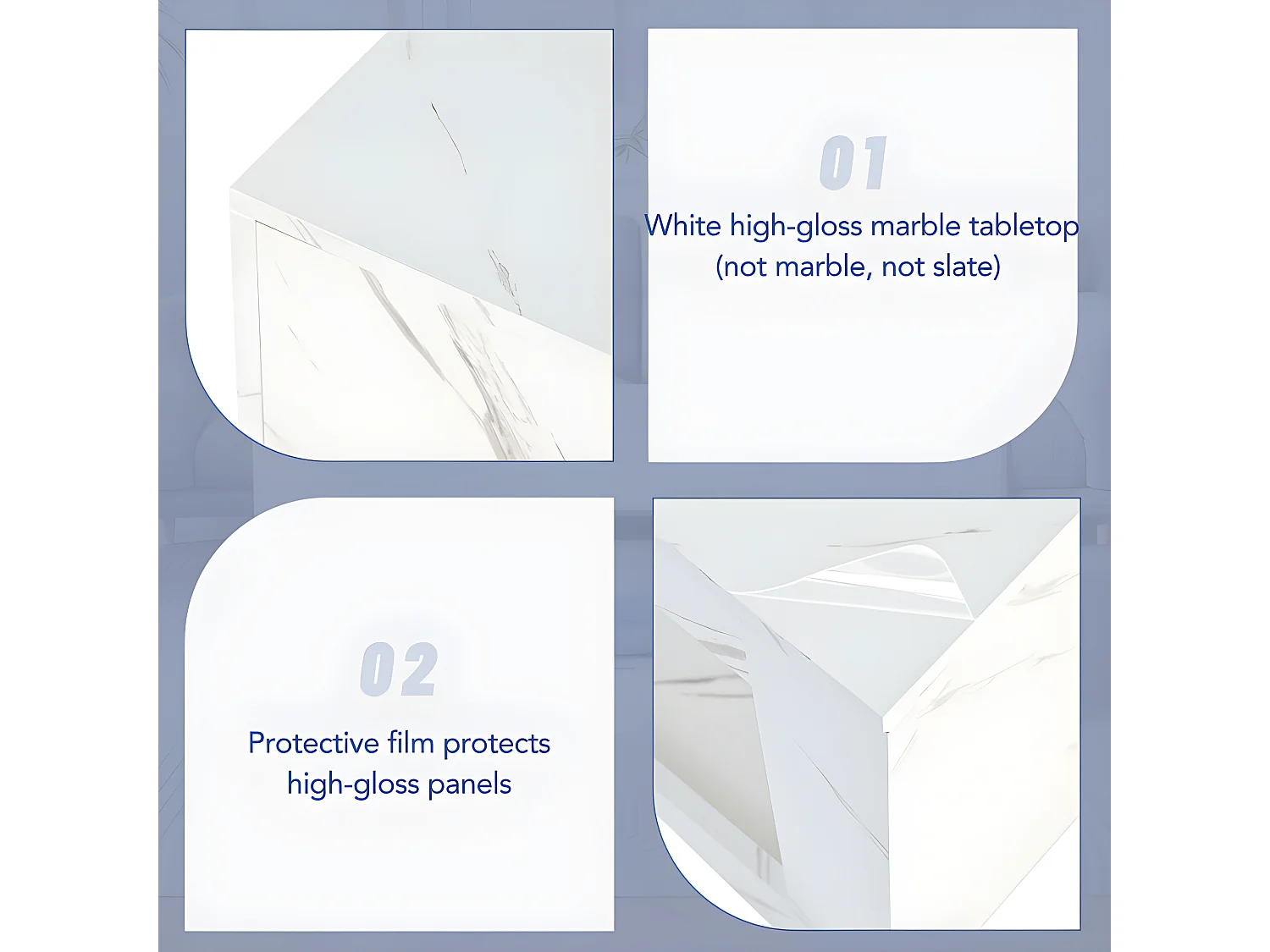 Stolik kawowy z LED - z płyt wiórowych - Biały