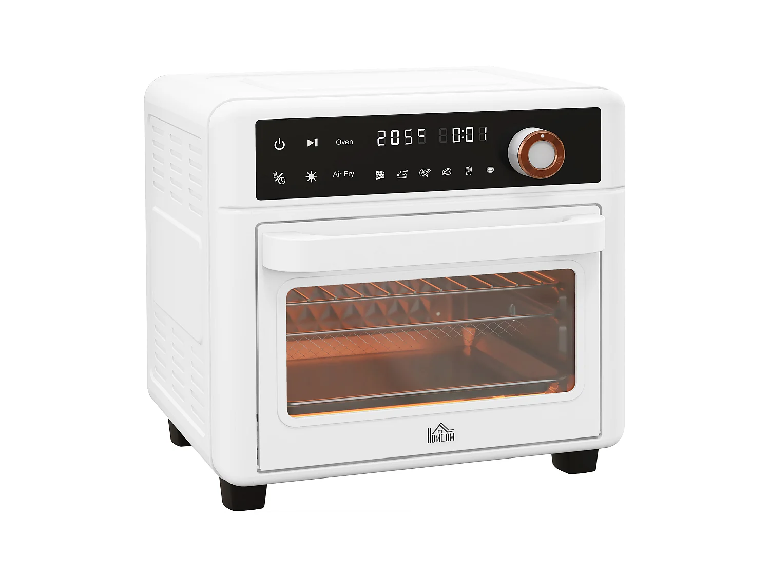Mini four friteuse à air 2 en 1 - air fryer 1200W 13L - multifonction 12 programmes, timer - accessoires - température réglable - blanc noir