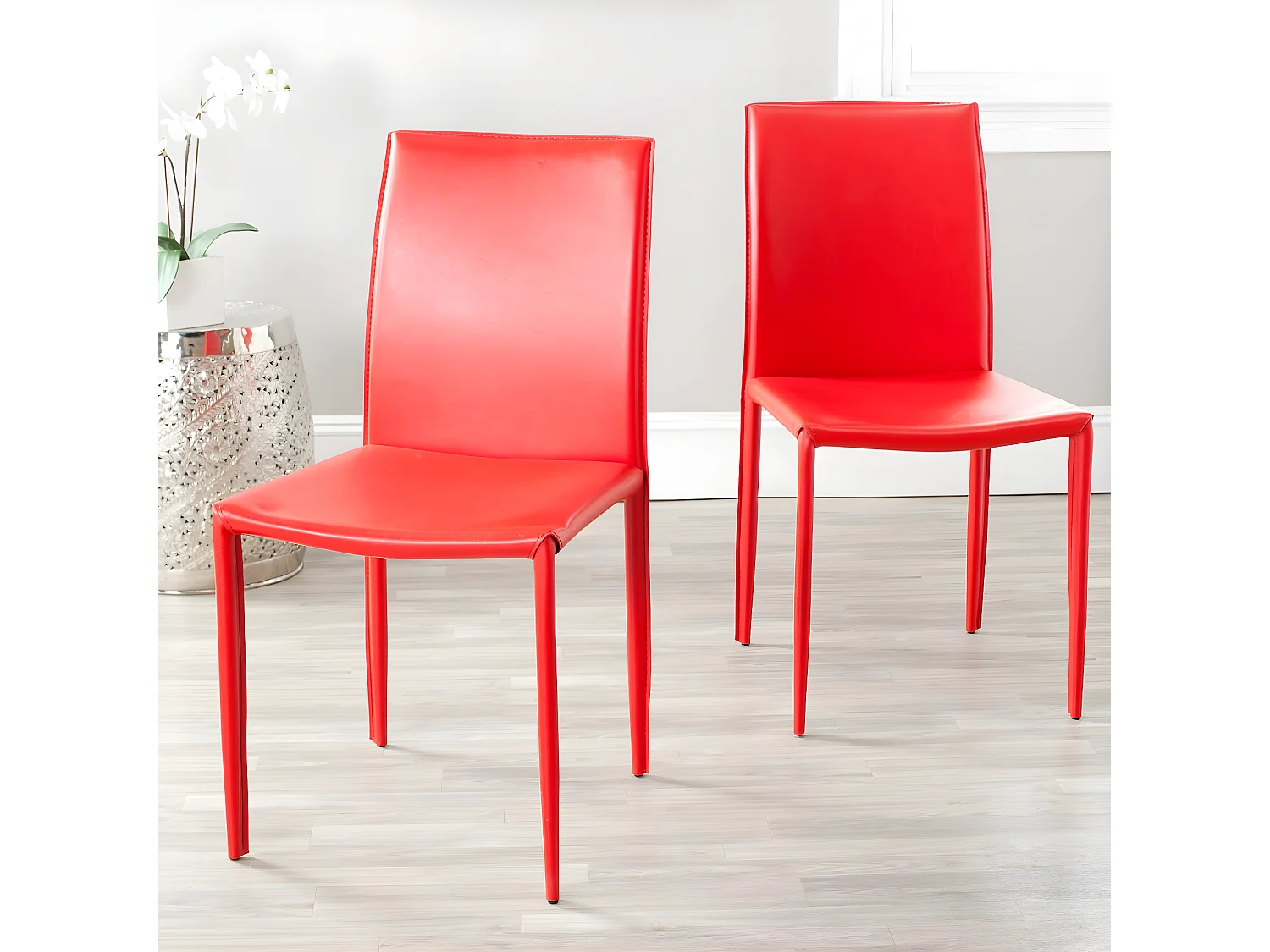 Lot de 2 chaise Rouge 58 X 48 X 90.93 cm - Beatrix