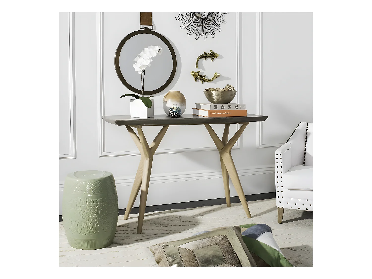 Table console d'extérieur Gris foncé 40 X 120 X 75.99 cm - Lawanda