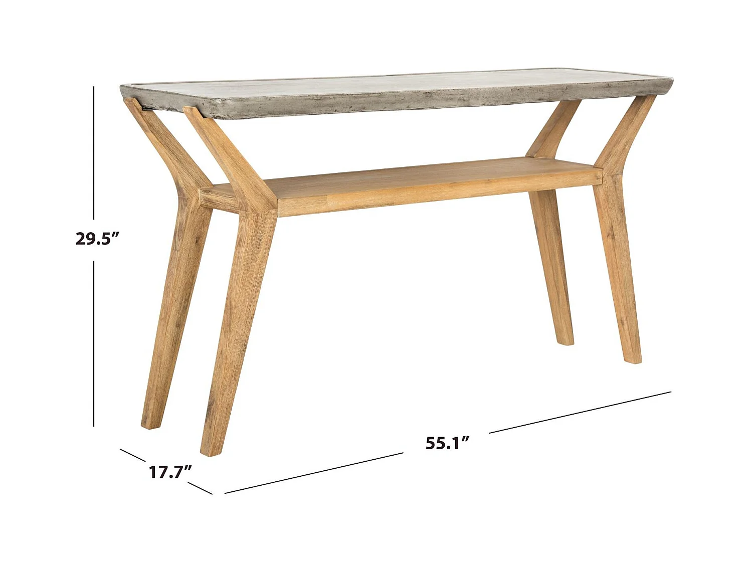 Table console d'extérieur Gris foncé 45 X 140 X 75 cm - Charmaine
