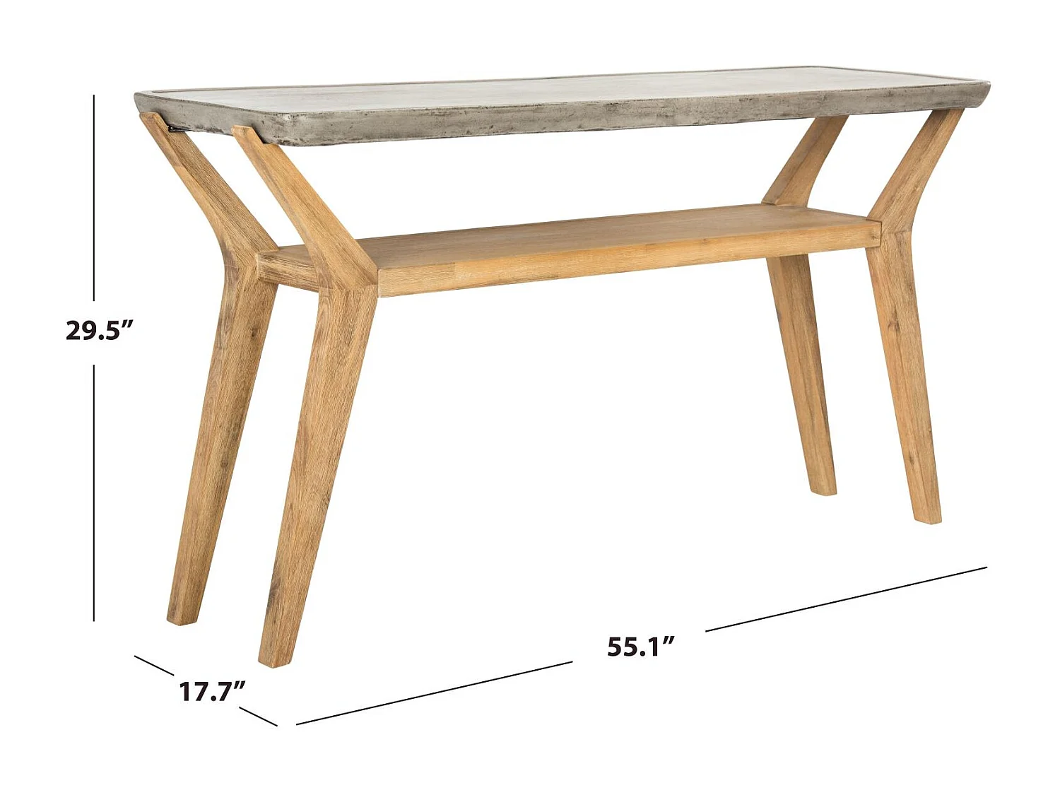 Table console d'extérieur Gris foncé 45 X 140 X 75 cm - Charmaine