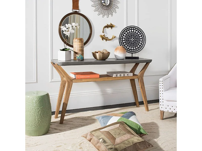 Table console d'extérieur Gris foncé 45 X 140 X 75 cm - Charmaine