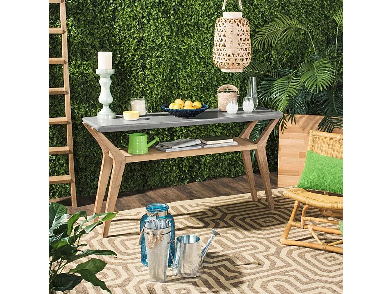 Table console d'extérieur Gris foncé 45 X 140 X 75 cm - Charmaine