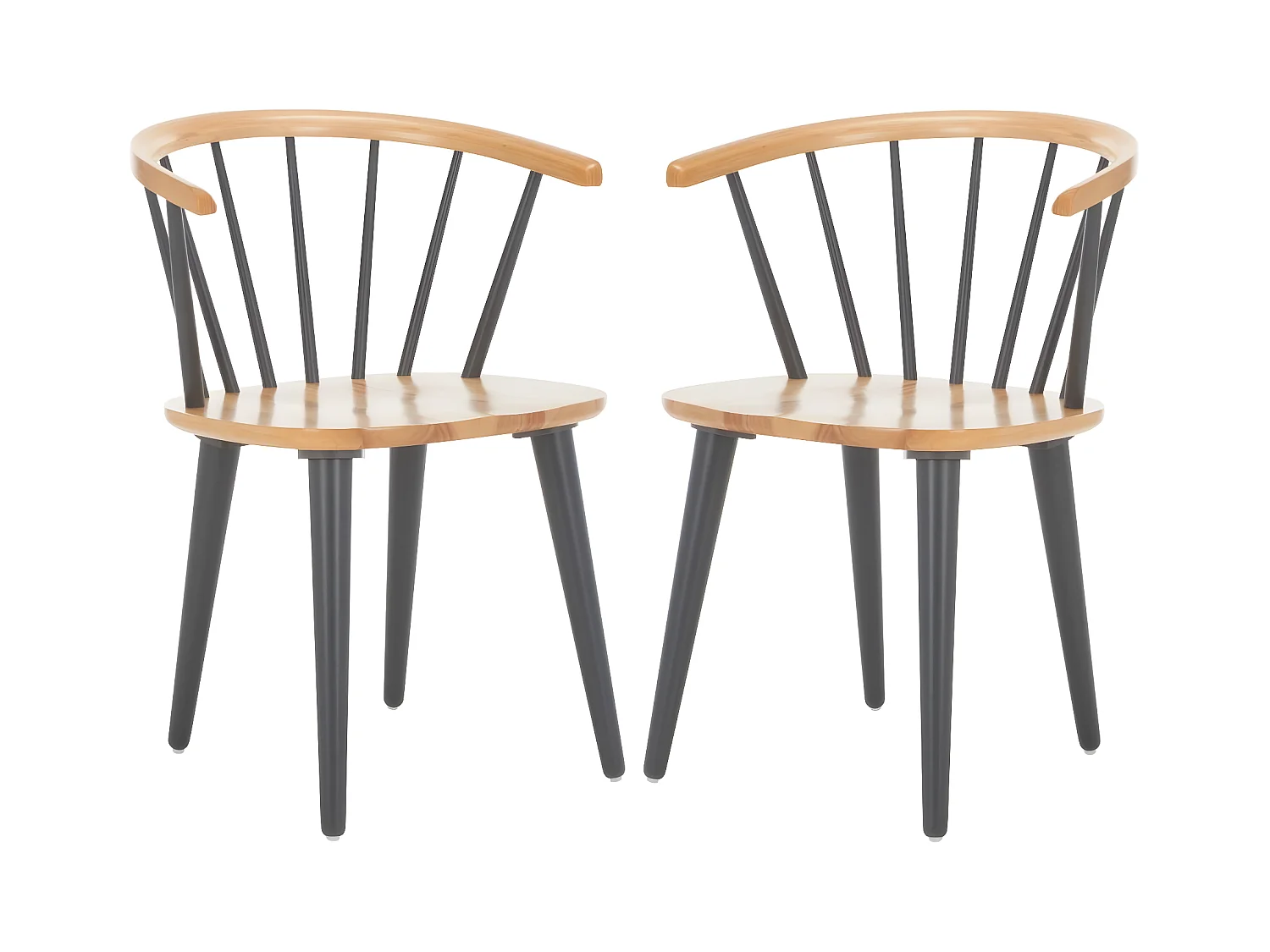Lot de 2 chaise Naturel & Gris 52 X 54 X 75.94 cm - Wava
