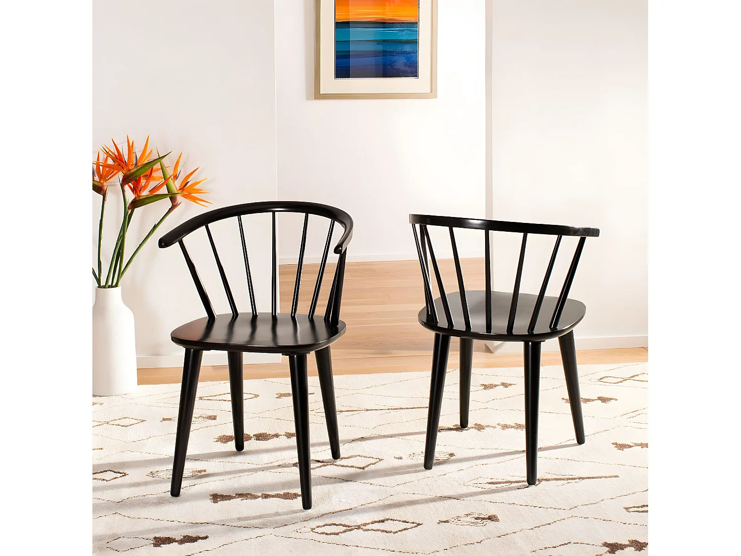 Lot de 2 chaise Noir 52 X 54 X 75.94 cm - Wava