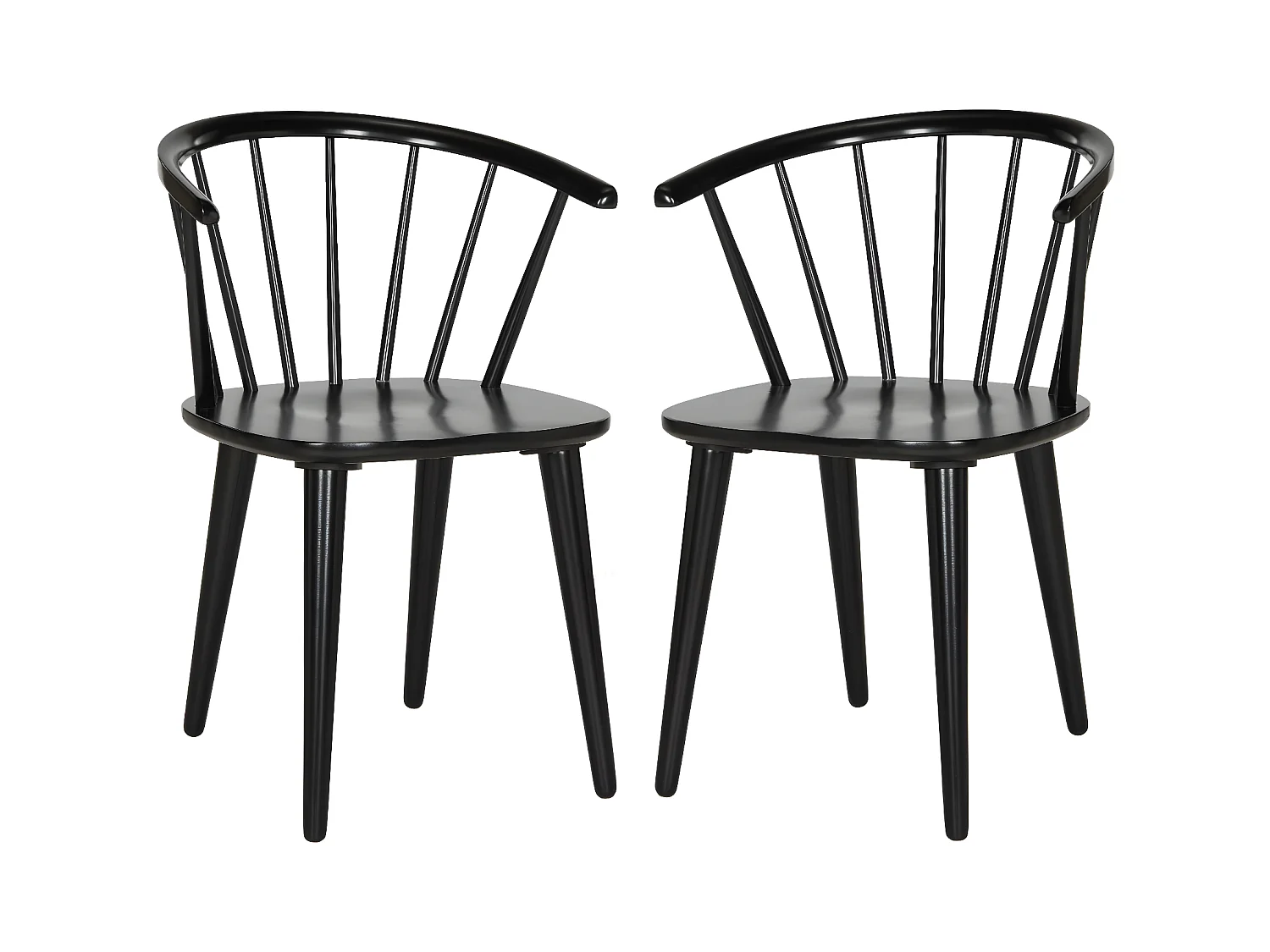 Lot de 2 chaise Noir 52 X 54 X 75.94 cm - Wava