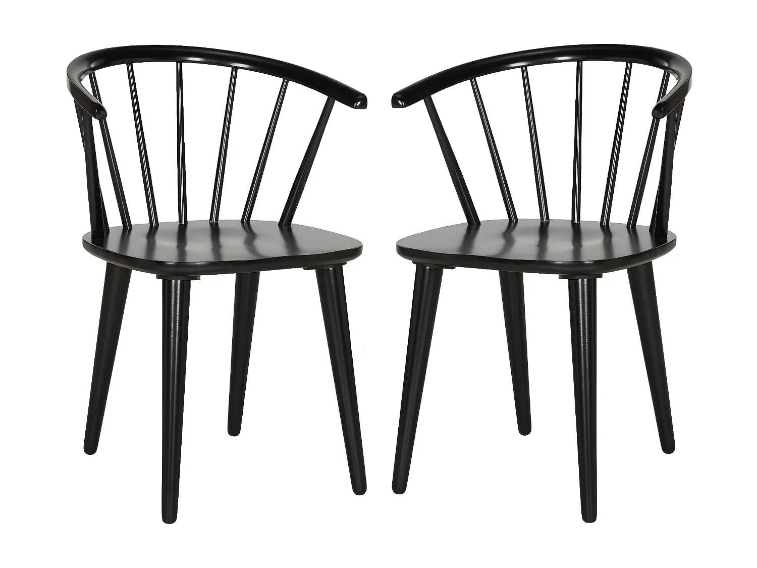 Lot de 2 chaise Noir 52 X 54 X 75.94 cm - Wava